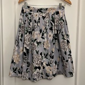 Grace Karin pleated floral knee length skirt